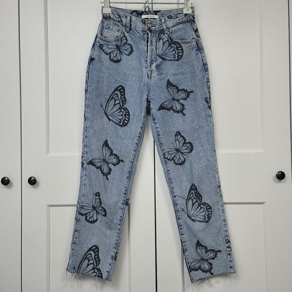 PacSun eco butterfly high waisted straight leg jeans, 26 - Picture 10 of 12